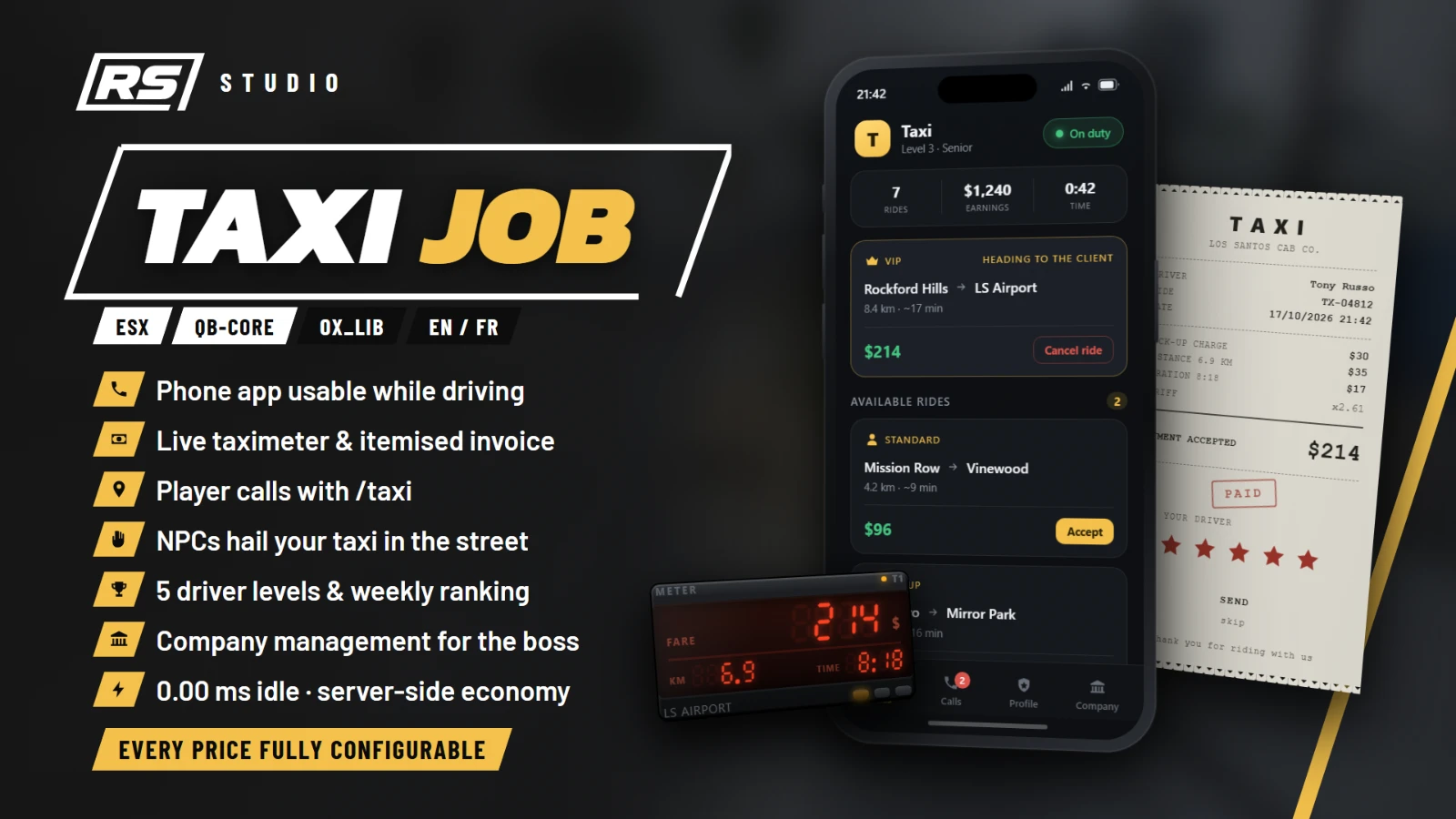 Aperçu : l'application, le compteur et la facture